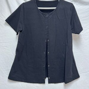 Black Button Up T-shirt
